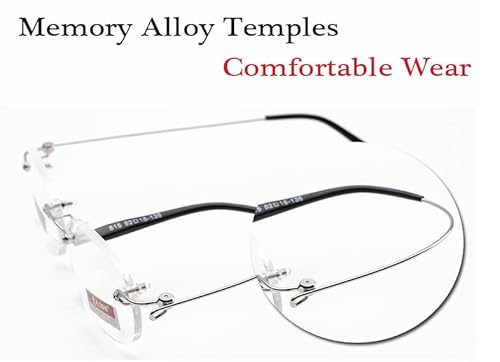 Viseng L1000-1.5 2 Pairs Unisex Super Lightweight Rimless Quality Readers Ultra Thin Clear Lenses Frameless Reading Glasses +1.5 thumb #5