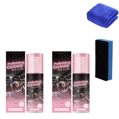 Pulitore per lucidatura interni auto, 100 ml detergente per interni auto, dettagli e pulizia interni automobilistici, spray per auto senza acqua, detergenti per auto multiuso per dettagli, pelle