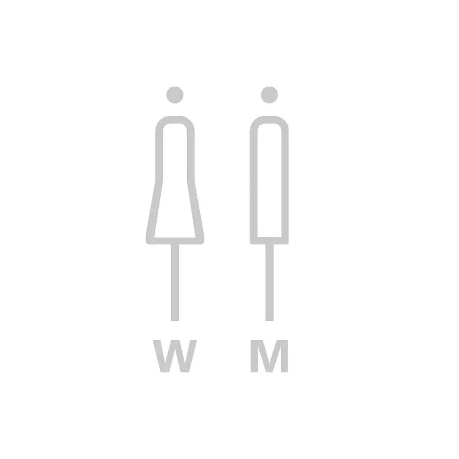 Bathroom Signs, Restroom Sign for Business - Strong Double-Sided Adhesives - Perfect for Offices & Public Buildings(Silver)
