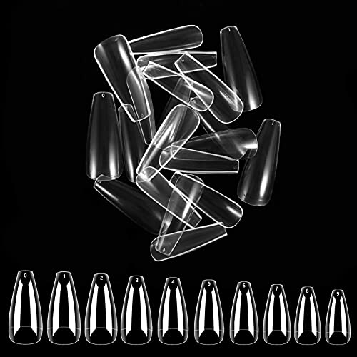 SOSPIRO nageltips ballerina, 500 Stück Klar kunstnägel fake nails Acryl press on nails set für Nagelstudios und DIY…