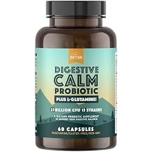Natural Rhythm Digestive Calm Probiotic + L-Glutamine 25 Billion CFU, 13 Strains, Digestive & Immune Support Supplement, Vegetarian Capsules 60 Count