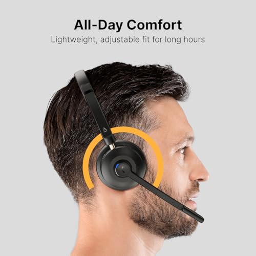 Creative Chat Wireless On-Ear Headset with Noise-Cancelling Boom Mic, USB dongle, Playback and Calls Control, Mic Mute Button for PC/Mac/Mobile Devices