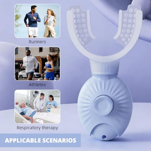 Image of Proberos Breathing Trainer with 3 Replacement Mouthpieces & Lanyard, One-Way Airflow Lung Exerciser Respiratory Muscle Trainer for Strengthen Diaphragm and Respiratory Muscles, Running, COPD