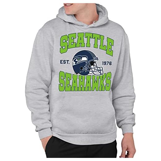Junk Food NFL - Seattle Seahawks - Team Helmet - Unisex Adult Pullover Fleece Hoodie for Men and Women - Size Large