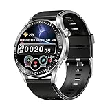 [koulaya]【医療級センサー内蔵】ウォッチ 7日間連続使用可能 血圧/体温測定 NFC決済対応 スポーツデータ分析 和装OK シリコンバンド 高耐久 中高年層向け 操作簡単設計 GT8MAX シルバーシリコン