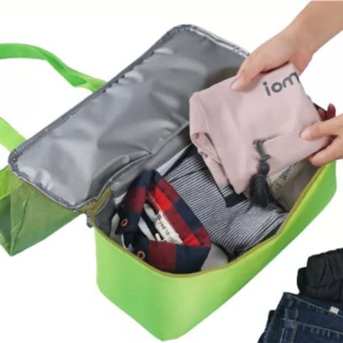 Bolsa de Praia com as lateriais de Rede com Compartimento Térmico - Verde