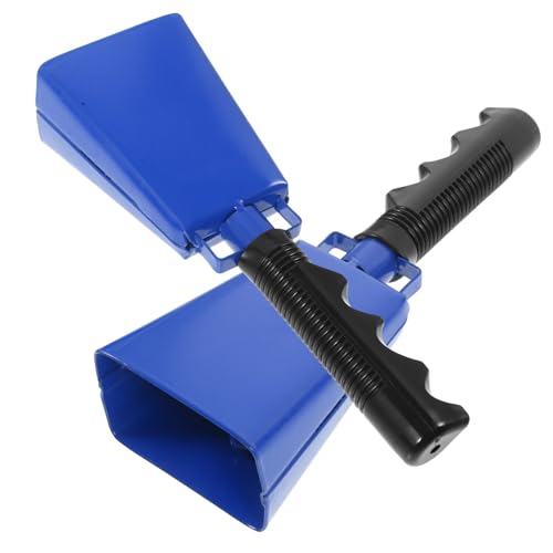 CIMAXIC Football Games Hand Bell Set for Cheering Cow Bell Noise Maker Handle Blue 2pcs