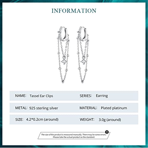 Boucles d'oreilles pendantes en argent sterling 925 à pompon pour femme chic - 3
