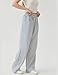 Shebote Women's Casual Striped Wide Leg Pants Y2k Drawstring Elastic High Waisted Trousers Loose Lounge Palazzo Pants(0456-Blue-S)