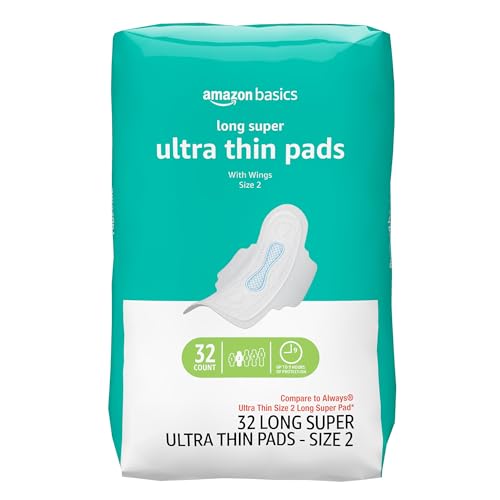 Amazon Basics Menstrual Pads for Women With...