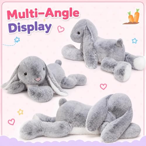 Image of BENINY 47 Inch Giant Bunny Stuffed Animal, Large Easter Rabbit Plush Toy, Big Soft Cuddly Bunny Pillow Gift for Girls, Boys, Kids, Birthday and Christmas