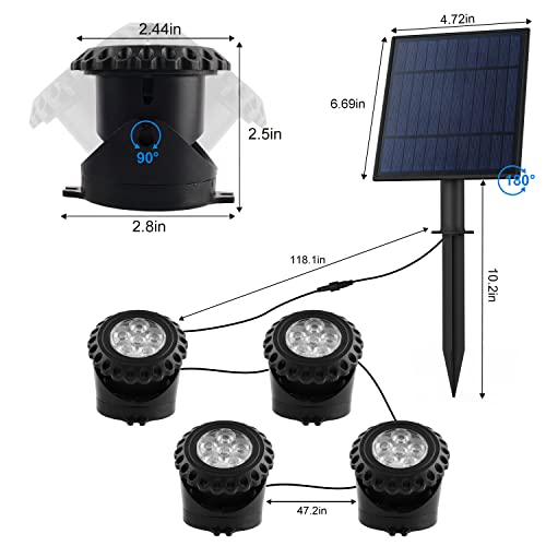 NATPOW Solar Pond Light, Submersible LED Lights for Fish Underwater Lights RGB Colour Changing - Image 2