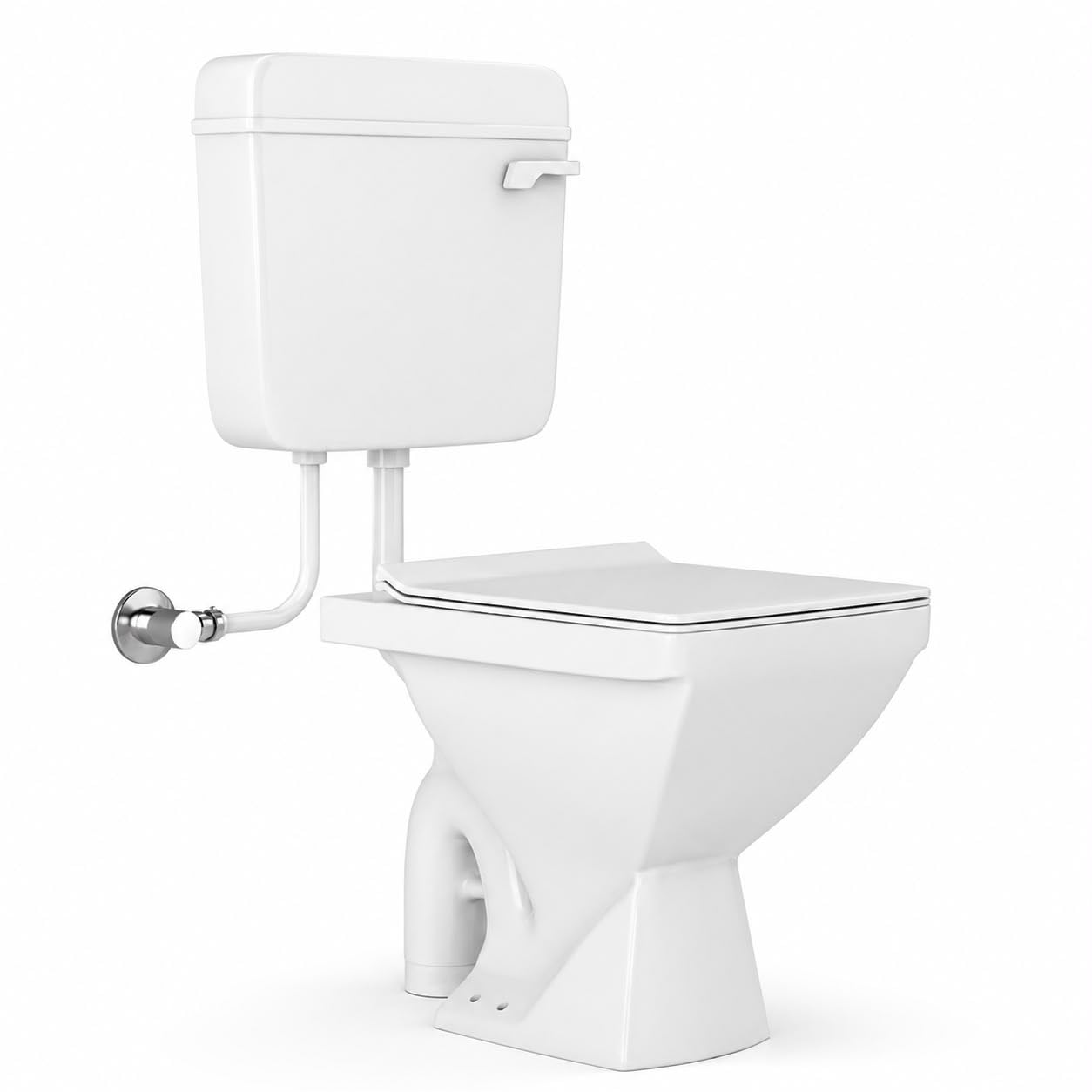 RAYNO Premium Grade Ceramic EWC Western Toilet Floor Mount Commode for Bathroom/Office/Hospital/School With Slow Close Slim Seat Cover (SQUARE COMMODE & SIDEHANDLE FLUSH TANK)-image-45