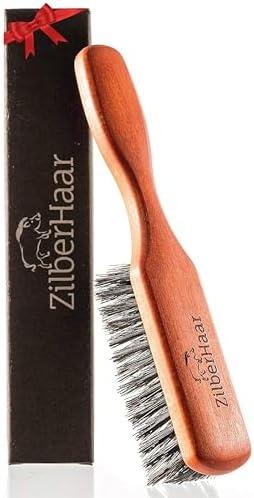 Regular Beard Brush - Soft Boar Bristles - Beard grooming brush for men - Straightens and Promotes beard growth - Works with Beard Oils and Balms - Essential for beard care kits