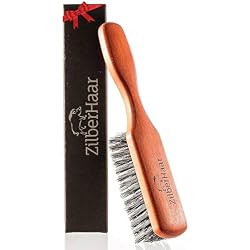 ZilberHaar Regular Beard Brush - Soft Boar Bristles - Beard grooming brush for men - Straightens and Promotes beard growth - Works with Beard Oils and Balms - Essential for beard care kits