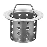 NAMOARLY Filtro per Lavello Cucina in Acciaio Inox Argento, Resistente a Ruggine e Corrosione, Cestello Tondo per Scarico Rapido e Filtraggio