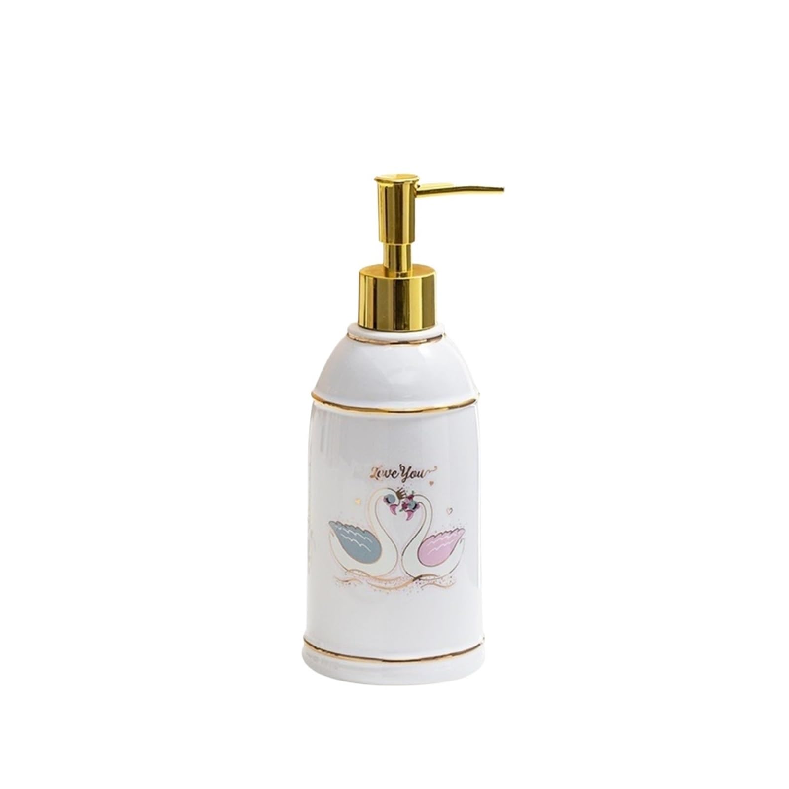 Bathroom 400ml Modern Ceramic Soap Dispenser Lotion Bottle For Kitchen And Bathroom Decorative Shampoo(White)