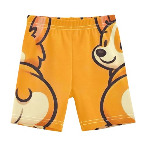 Cute Cartoon Corgi Dog Back Girls Biker Shorts Toddlers Cotton Under Shorts for Dresses 4t Little Girl
