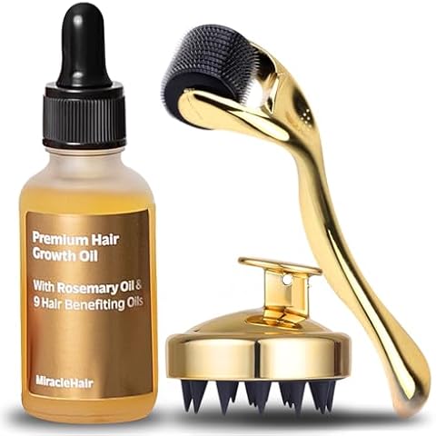 Premium Hair Growth Oil Set with Roller Cover