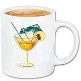 Reifen-Markt Kaffeetasse COCKTAIL MIT KIRSCHEN UND DEKORATION LONGDRINK SOFTDRINK APERITIF Keramik 330 ml in Weiß