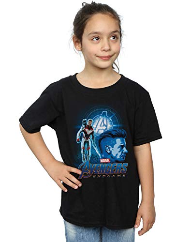 Marvel Girls Avengers Endgame Hawkeye Team Suit T-Shirt Black 7-8 Years