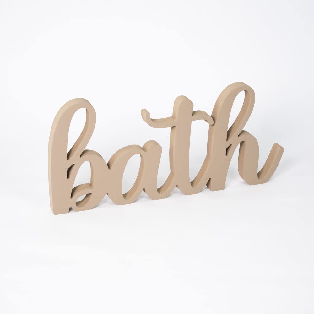 Cartello Divertente In Legno Per Bagno - 'Life Is Like The Bath' - Decorazione Da Scrivania Rustica Con Supporto In Metallo - 2