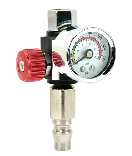 Image of Air Spray Gun, Air Pressure Gauge, Precision Tool for Automotive Repair and Painting