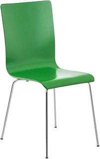 Sedia Visitatore Pepe I Sedia Sala D'Aspetto Ergonomica in Legno E Metallo I Sedia Ospiti con Schienale Alto I Sedia Bar Facile da Pulire, Colore:Verde