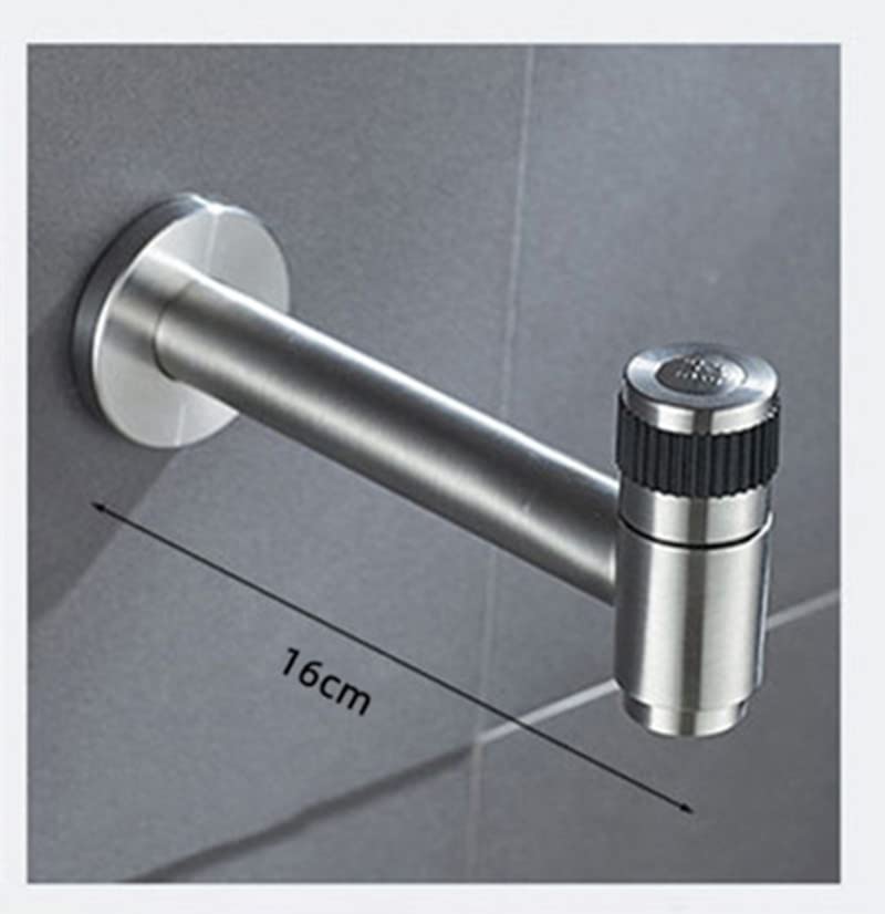 Wall Mounted Stainless Steel Bathroom Sink Faucet Mop Pond Washing Machine Cold Water Tap Garden Patio Lavatory Faucets — view 5