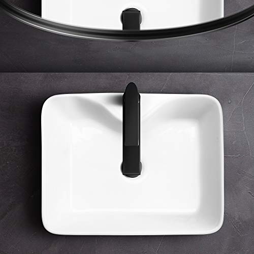 image for CANWELL Rectangular Ceramic Bathroom Vessel Sink, 19