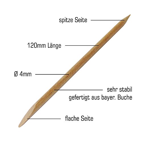 50 Rosenholzstäbchen Manikürstäbchen Hufstäbchen aus bayer. Buche - 120mm lang - Ø 4mm – Bild 3