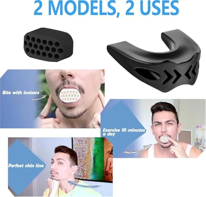 Jaw Exerciser for Man and Woman 3 Resistance Levels (6 pcs) BPA Free Silicone Jawline Exerciser Gum Tablets Jaw Trainer & Jaw Shaper for Beginner, Intermediate & Advanced Users