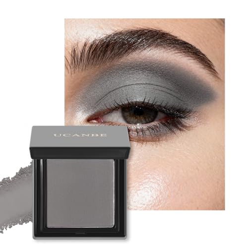 UCANBE Gray Single Eyeshadow Palette, Highly Pigmented Matte Eye Shadow Powder, Professional...