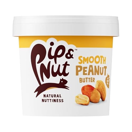 Pip & Nut - Smooth Peanut Butter (1kg) | Natural Nut Butter, No Palm Oil, No Added Sugar, Hi-Oleic Peanuts, High in Unsaturated Fats, Gluten Free, Vegan, Dairy Free (Packing May Vary)
