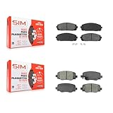 SIM Front Rear Semi-Metallic Brake Pads Kit Replacement For 2014-2022 Jeep Cherokee With Dual Piston Caliper KSM-100485