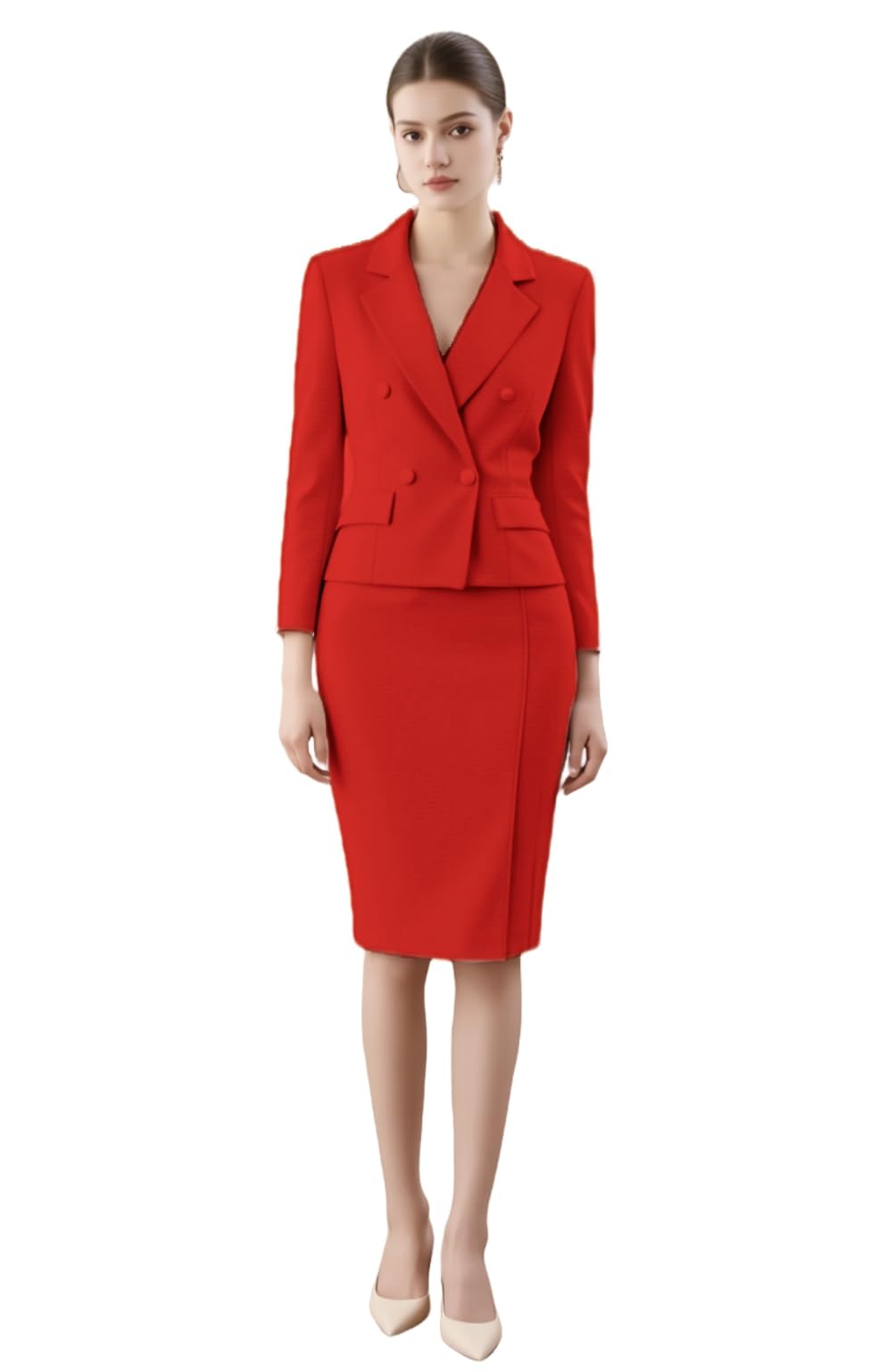 Womens Skirt Suits 2 Piece Blazer Set Tuxedos Business Wedding Workout Outfits