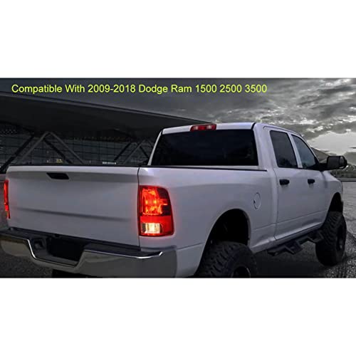 Image of MOCW Right Passenger Side Tail Light Compatible With 2009-2018 Dodge Ram 1500 2500 3500 Rear Taillight Light With Bulb, Replace OE CH2819124,Red