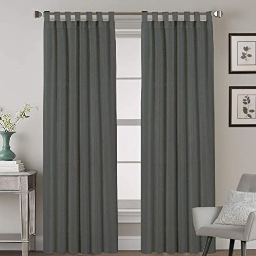 Image of Magic Drapes Tab Top Curtains Room Darkening Semi Blackout Thermal Insulated Window Treatment Panels for Bedroom, Living Room, Home, Office, Outdoor Curtains (2 Panels, 42x45, Dark Grey)
