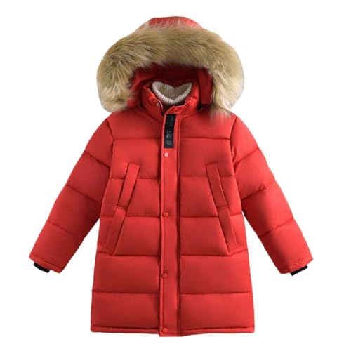 Boys Snow Padded Coat Winter Water Repellent Insulated Coat Faux Fur Hooded Jacket Skiing Jacket
