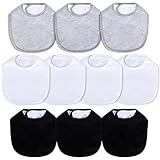 Hakochia Waterproof Baby Bibs Super Soft and Absorbent Cotton 4-Layer Unisex Baby Bandana Bibs With Adjustable Snaps for Boys Girls Feeding, Teething, Drooling,3-36 Months 10 Pack