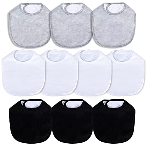 Image of Hakochia Waterproof Baby Bibs Organic Cotton Super Soft and Absorbent With Adjustable Snap for Baby Boys and Girls