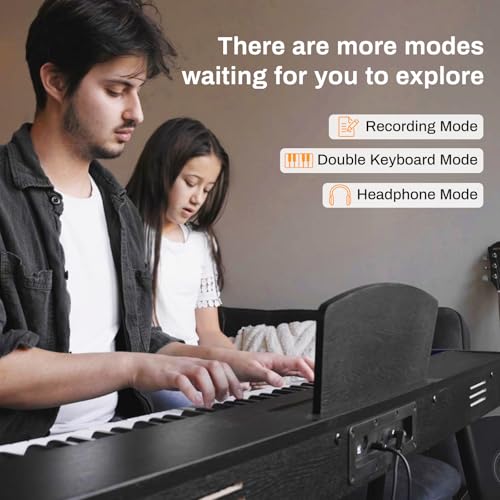 AODSK AD-X1 Clavier numérique pour débutant avec 88 touches, piano électrique pour débutants, avec support de partition, pédale, adaptateur secteur, prise en charge du mode - Les Beatles, Paul McCartney, John Lennon, RIngo Starr, George Harrison AODSK AD-X1 Clavier numérique pour débutant avec 88 touches, piano électrique pour débutants, avec support de partition, pédale, adaptateur secteur, prise en charge du mode – Image 4