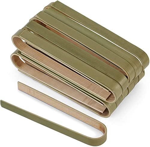 60 Wooden Tongs – Premium Kitchen Utensils Made of Bamboo – Eco-Friendly Tongs for Cooking – Disposable Bamboo Utensils for The Ultimate Serving Experience – Lightweight and Sustainable Salad Tongs