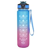ARVALOLET 1000ML Sportdrankfles Frosted Gradiënt Draagbare Outdoor Sport Waterfles Cup Drinkware voor Outdoor School Office