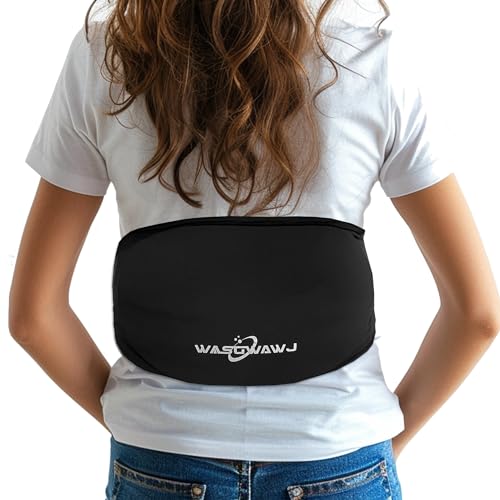 WASGWAWJ Reusable Ice Pack for Back or Abdomen Pain Relief, Expert Gel, Relief for Lumbar spasms, Sports Injuries,Back Soreness. Adjustable Velcro Strap, Hot/Cold Therapy,Soft Fabric, Black