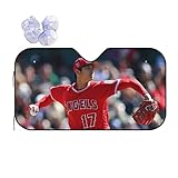 人気 大谷翔平 サンシェード 車フロント ガラスカバー 遮光 断熱 車用 紫外線カット 簡単着脱 吸盤 車用サンシェード 保護四季用 雑貨 130*70cm