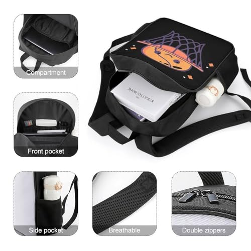 Basketball Hoop Travel Backpack Casual Daypack Shoulder Bag with Adjustable Shoulder Straps for Hiking4