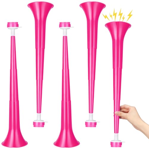 GCQJOQ - 4 trompetas de plástico plegables de 21 pulgadas, para eventos deportivos, fútbol, carnaval,...