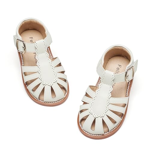 Image of Felix & Flora Toddler Girls Sandals Soft Rubber Princess Flat Shoes Flower Girl Shoes