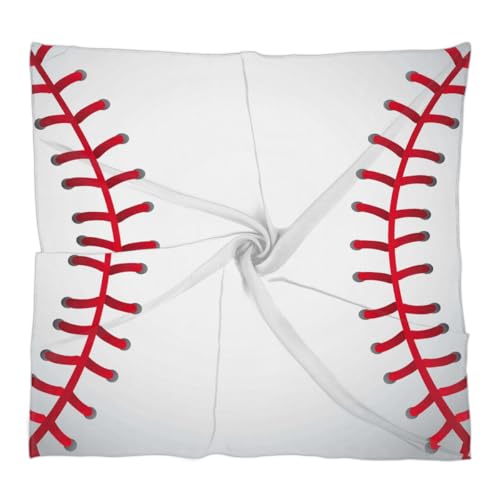 Baseball Square Silk Scarf for Women Fashion Printed Satin Neck Silk Satin Bandana Lightweight Neckerchief Hair Wrap Scarves 23.6